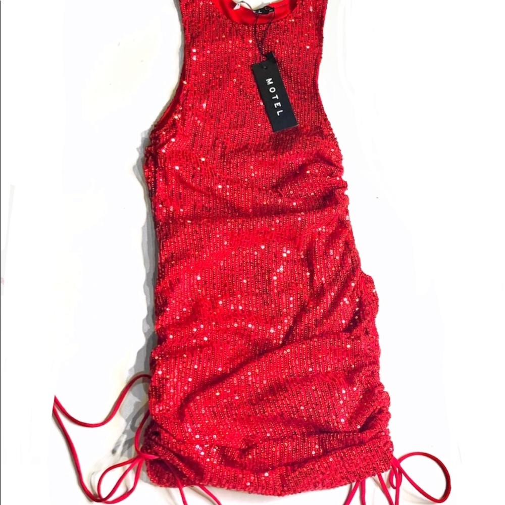 Urban Outfitters Red Sequin Holiday Dress